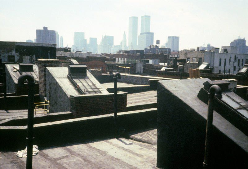 Twin Towers from a rooftop on Ludlow<br>